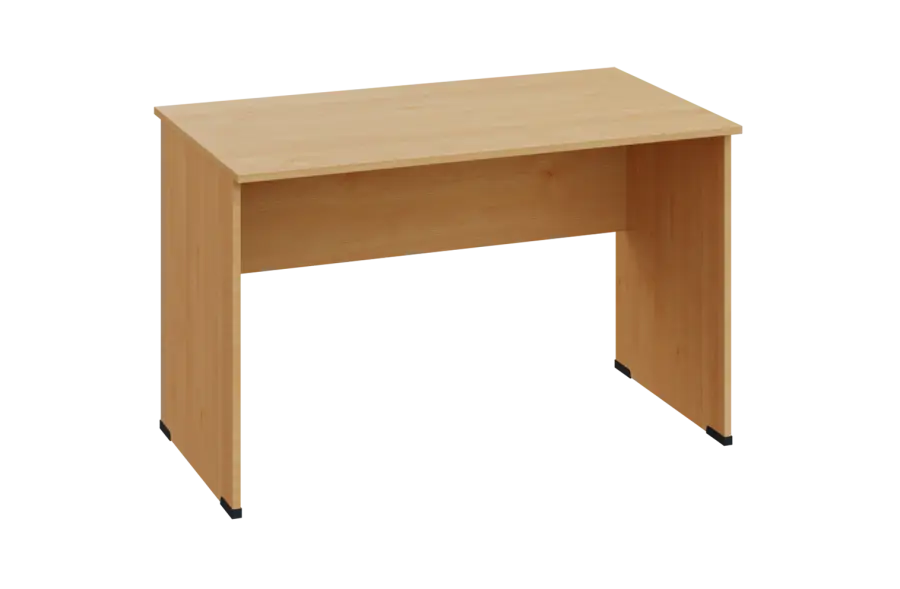 EPL 27 - 12 stůl kancelářský, dřevěná podnož, deska 25 mm, široký 1200 mm, javor horský